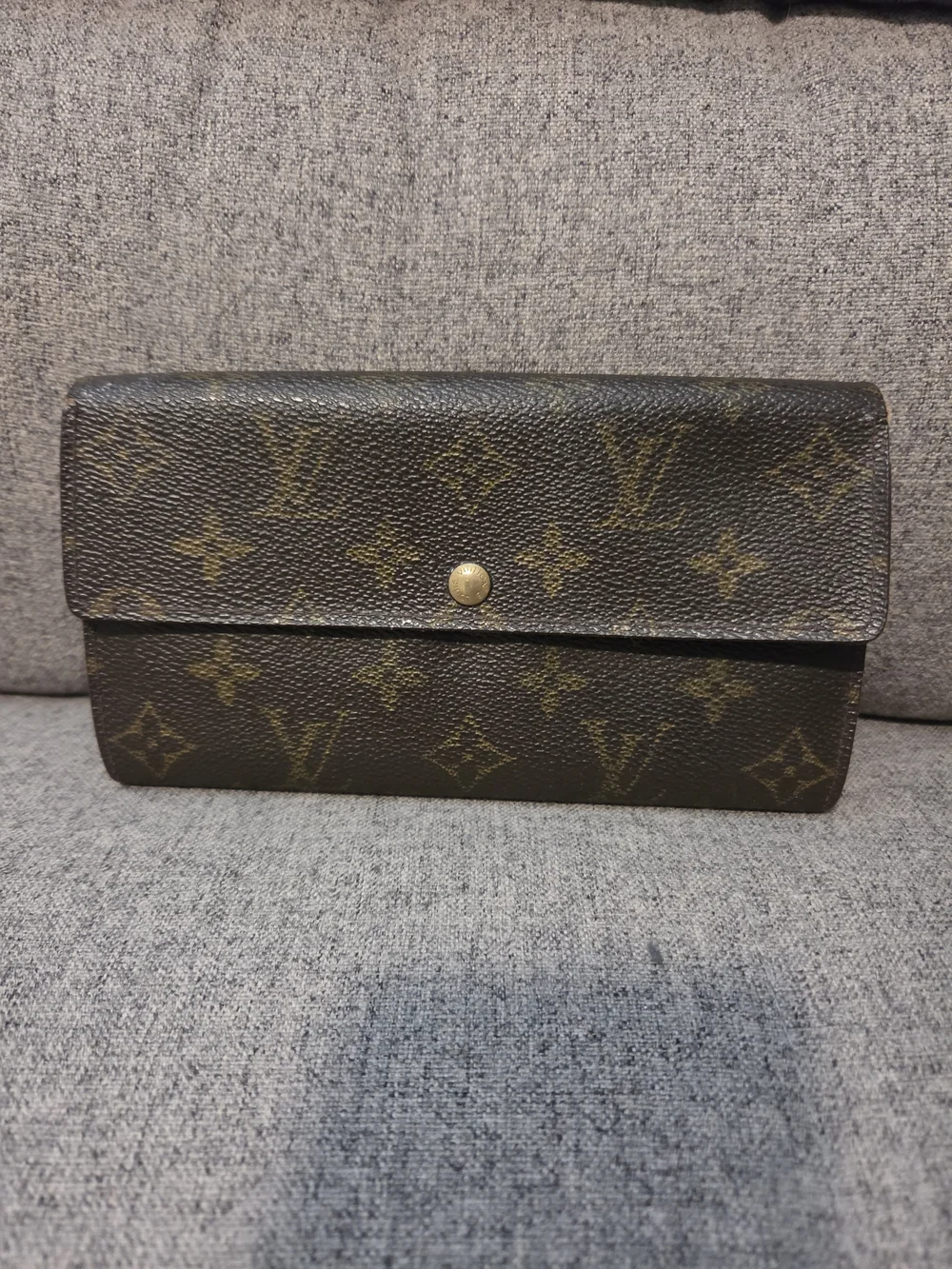 Vintage Louis Vuitton Monogram Canvas Snap Wallet - Dark Brown/Gold Monogram